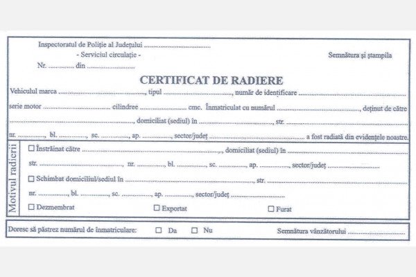 Acte necesare radiere auto Galerie foto